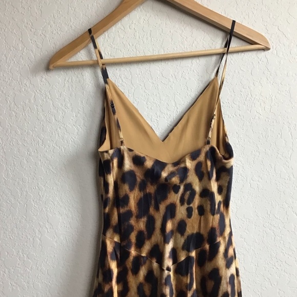 L’agence Serita Dress 2 Brown Animal Silk Maxi Gown - Picture 5 of 7